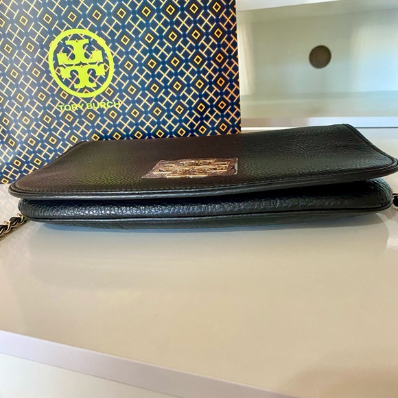 🍀🌸NEW🌸Tory Burch Crossbody bag/shoulder bag/XL clutch/black/leather - Picture 7 of 12